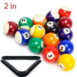 16pcs Billiard Balls Set Standard Size 2" Pool Table Billiard Balls Resin Balls - Picture 1 of 8