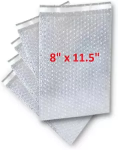 100 Pack 8x11.5 Bubble Pouches Out Bags Wrap Cushioning Self Seal Clear Shipping - Picture 1 of 5