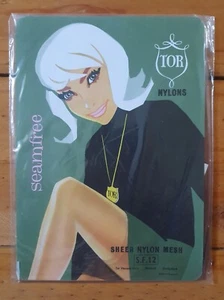 Vintage TOR Seamfree Nylon Mesh Stockings 1960s - 11 Caramel - Picture 1 of 2