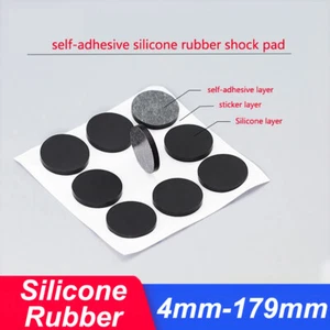 Black Rubber Feet Small&Large Silicone Selfadhesicve Stick On Pads Various Sizes - Picture 1 of 12