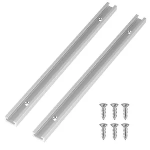 Paquete de 2 rieles de pista en T de aluminio de 12 pulgadas para plantillas de carpintería accesorios taladro prensa - Imagen 1 de 7