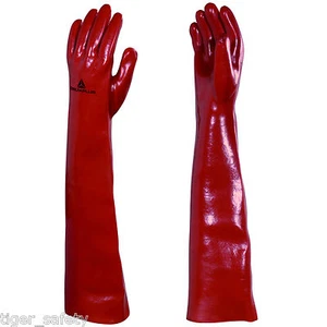 Delta Plus Venitex BASF PVCC600 60cm 24"  Red Chemical PVC Gauntlets Gloves XL - Picture 1 of 1
