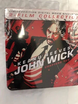 John Wick 1 & 2 Mini Steelbook Digital Movie Gamestop Exclusive NEW SEALED - Image 1 of 2