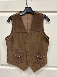 Vintage NOS Levis Cord Weste Braun Größe S/M Druckknopfleiste - Bild 1 von 5