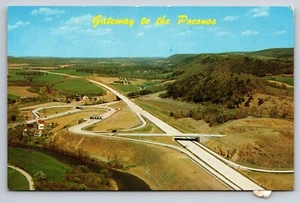 Porta dei Poconos, Veduta della PA Turnpike, Mahoning Valley PA Cartolina - Foto 1 di 2