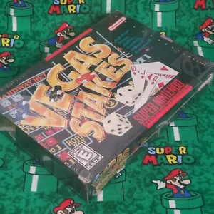 Vegas Stakes Super Nintendo 1993 SNES Factory New Sealed Shelf Wear Slight Crush - Picture 1 of 6
