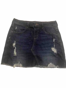 Girls Justice Dark Blue Jean Skirt With Shorts Attached Underneath Size 18 Plus - Picture 1 of 4