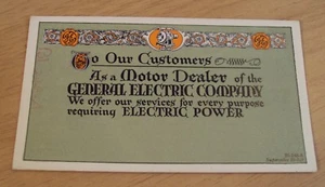 VTG 1920's Advertising INK Blotter~"GENERAL ELECTRIC COMPANY"~ - Picture 1 of 4