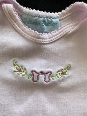 Feltman Bros. Body tejido algodón Pima bordado rosa - 3 meses Foto 1 de 4