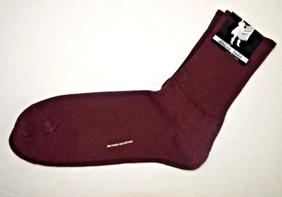 Calcetines Vintage Años 50 60 Beloit Medias Borgoña Lana Atlética Algodón 9" x 7" Nuevos con Etiquetas Foto 1 de 4