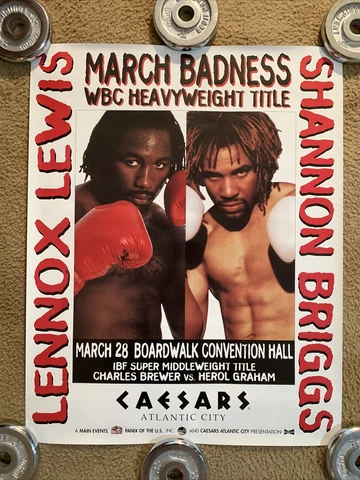 Lennox Lewis vs Shannon Briggs 1998 Official Fight On-Site Licensed Poster 22x28 Cover