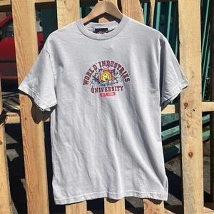 WORLD INDUSTRIES FLAME BOY UNI T SHIRT GREY S M SKATEBOARD 2000S DEADSTOCK RARE - Picture 1 of 3