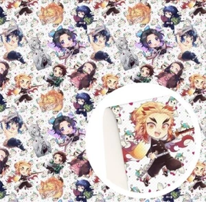 Anime Demon Slayer Cartoon FAUX LEATHER ROLL 12" x 55" SMOOTH TEXTURE 1158784 - Picture 1 of 1