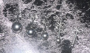 5 Pair Stainless Steel Round Ball Piercing Ear Studs Earrings Mens Womens 2-6mm - Picture 1 of 4