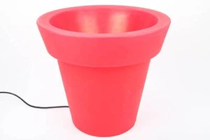 point-garden Beleuchteter Blumentopf aus Kunststoff, Pflanzkübel rot - Bild 1 von 2