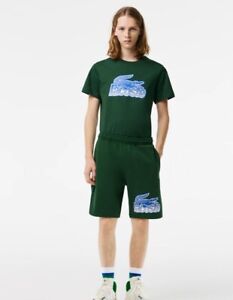 Lacoste Men’s Unbrushed Cotton Fleece Shorts-Pine Green- Size XXL/FR 7 - NWT