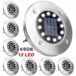 12LED Solarleuchte Bodenstrahler Außen IP65 Gartenleuchten Garten Solarlampen - Picture 1 of 22