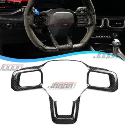 Dry Carbon For Ford Mustang S650 GT Premium 24+ Steering Wheel Button Bezel Trim - Image 1 of 4