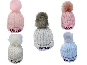 Niños Niñas Bebé Doble Peludo Pom Pom Sombreros 3 Meses a 4 Años Lindos Personalizados - Imagen 1 de 21