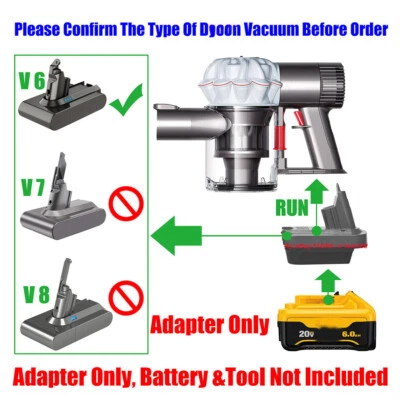 1 адаптер для аккумулятора слайдера DeWalt 20 В MAX для питания пылесоса Dyson V6 с BMS - Изображение 1 из 4