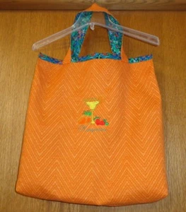 Upscale shopping TOTE BAG - Rusty Orange - Margarita & Banana Bread Recipe Theme - Picture 1 of 4