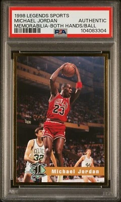 PSA AUTÉNTICO 1998 LEYENDAS RECUERDOS DEPORTIVOS MICHAEL JORDAN BULLS 83304 MANOS B127 Foto 1 de 2