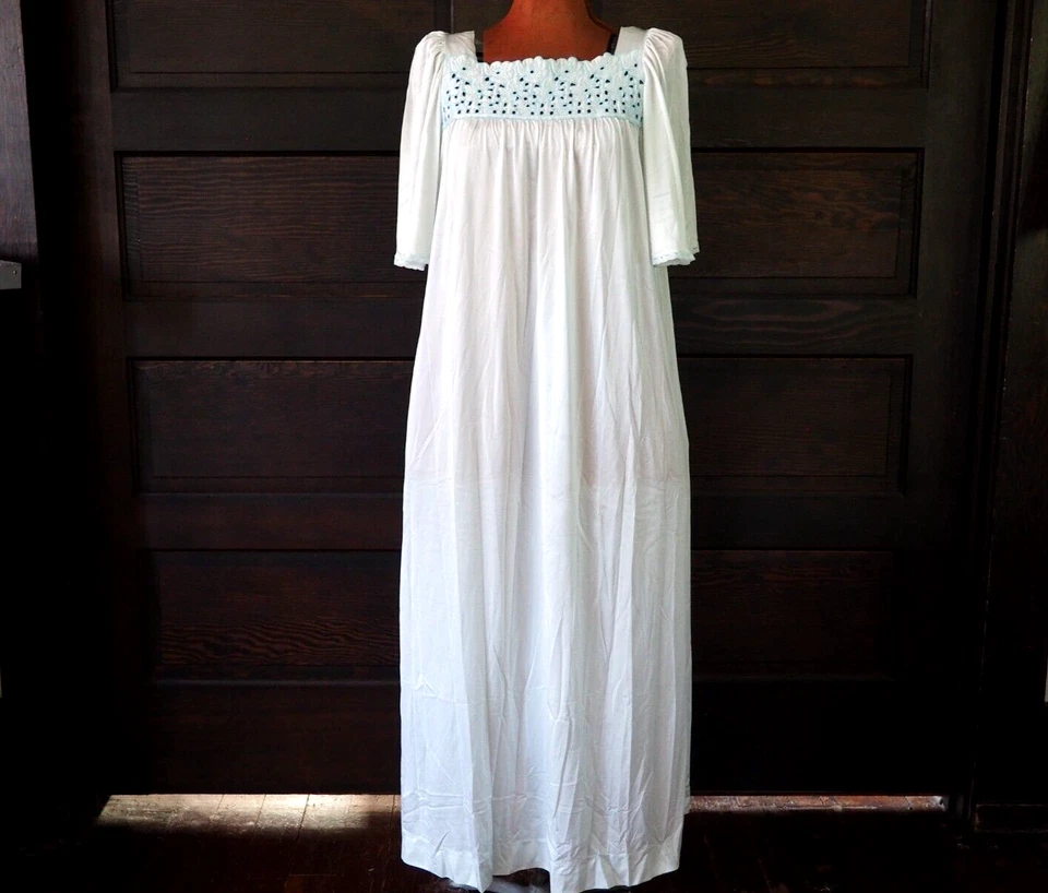 Vestido de Colección Años 60 JC Penney Azul Floral Manga Acampanada Chemise ILGWU Lencería Talla M Foto 1 de 4