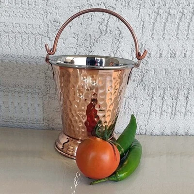 Copper Stainless Steel Traditional Bucket For Food Serving Tableware Serveware - Image 1 of 4