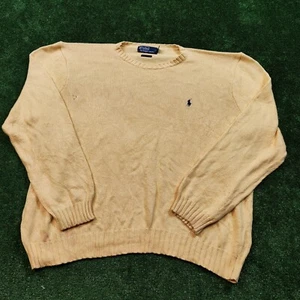 Vintage Polo Ralph Lauren Pullover Herren XXL Senfgelb Strickpullover L/S 90er - Bild 1 von 11