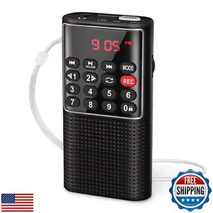 Mini Pocket FM Walkman Radio Portable Battery Radio with Recorder, Lock Key, - Picture 1 of 5