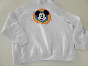 Disneyland Pride Hoodie Mickey Mouse Rainbow NWT Size XXL White - Picture 1 of 6