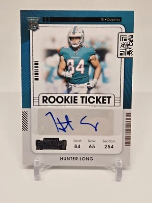 2021 Panini Contenders Rookie Ticket #185 Hunter Long Auto Miami Dolphins  - Image 1 of 2