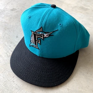 Vintage New Era Florida Marlins 59/50 Pro Model Size 7 1/4 Wool Made In USA - Bild 1 von 5