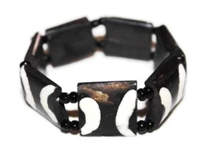 Bracciale in osso africano con perline Masai Masai Bos Taurus Africanus - Kenya 13 - Foto 1 di 1