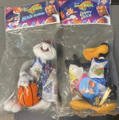 Juguete de peluche Mcdonalds Space Jam Toon Squad Daffy Duck & Bugs Bunny 1996 de colección Foto 1 de 2