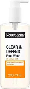 Neutrogena Clear and Defend Facial Wash - 200 ml Oil-Free Facial Cleanser - Picture 1 of 7