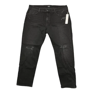 New HUDSON Jeans Mens 42 Black Denim Distressed Byron Slim Straight Zip Fly - Picture 1 of 8
