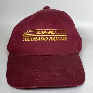 VTG Railroad Train Hat Colorado Railcar YoungAn Burgundy SnapBack
