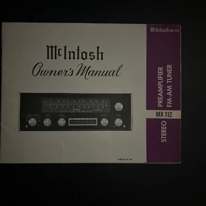 Vintage Original McIntosh MX112 Handbuch, NEU - Bild 1 von 4