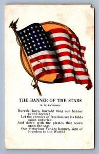Postcard Vtg Patriotic Banner US Flag Old Glory Stars And Stripes Capitol - Picture 1 of 2