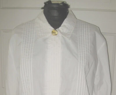NUEVO CON ETIQUETAS 80 LAUREN LEE LS Camisa Blusa Blanca Abotonada 18 Foto 1 de 4