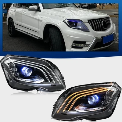 1 juego de faros delanteros secuenciales para Mercedes Benz GLK 2013 2014 2015 Foto 1 de 4