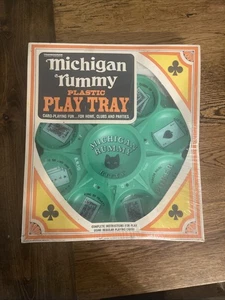Vintage 1966 Michigan Rummy Game Plastic Play Tray Brand New In Box Sealed - Picture 1 of 22