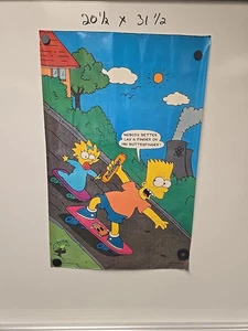 THE SIMPSONS POSTER 1990  BART SIMPSON BUTTERFINGER 20.5" X 31.5" - Picture 1 of 8