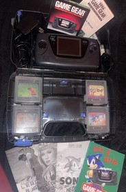 Sega Game Gear Handheld Black model 2110 Games Bundle Tested Works