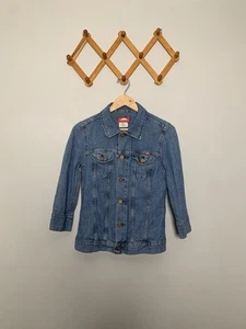 Adriano Goldschmied Damen Jeansjacke 3/4 Arm Baumwolle/Leinenmischung Blau Gr. M - Bild 1 von 5