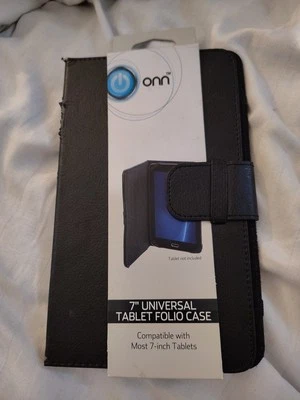 Onn 7" Universal Android Tablet Smart Device Folio Case Soft Microfiber Black Dm - Image 1 of 4