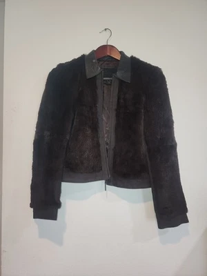 Chaqueta de cuero Sergio Valente talla grande cubierta de piel forrada marrón para mujer  Foto 1 de 4