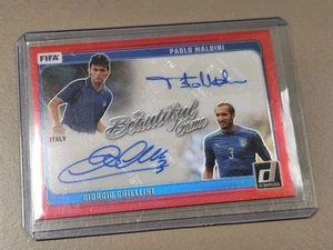 2024/25 Panini Donruss Paolo Maldini & Georgio Chiellini Dual Autograph Red 1/5 - Picture 1 of 2