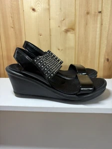 Skechers Womens Black Rumblers Sci-Fi Wedge Sandal Size 7 Rhinestones Slingback - Bild 1 von 13